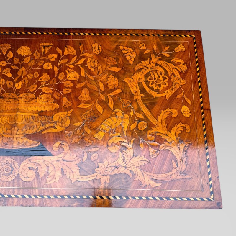 Antique 18th Century Dutch Marquetry Mahogany Console Wall Table Cabinet - Image 16